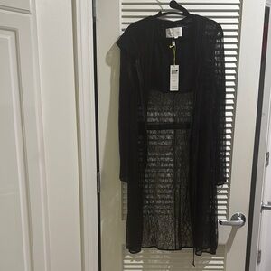 BCBG Generation Black Lace Long Cardigan